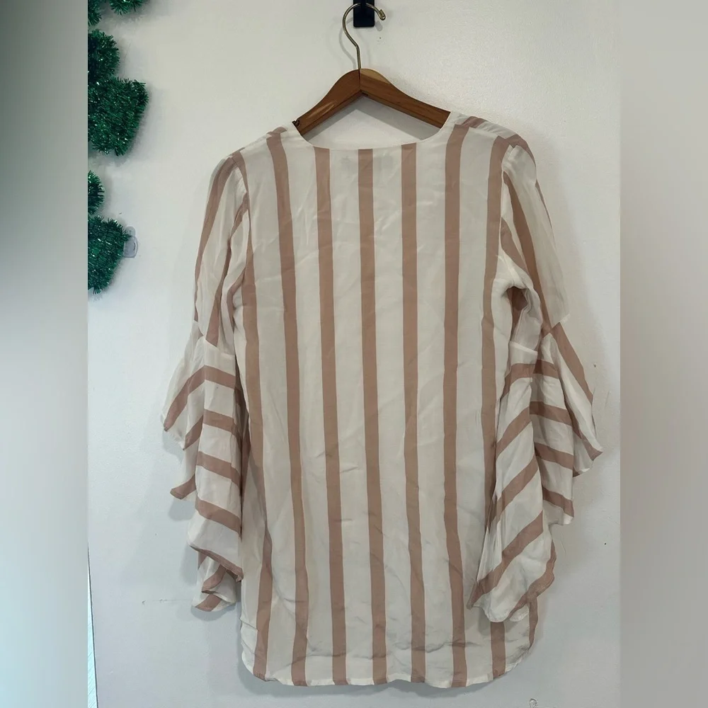 House of Harlow 1960 x Revolve Tallulah White Pink Ruffle Striped Dress Women XS - Picture 7 of 9